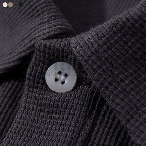 Polo <b>Shirt</b> with Short Set Plain <b>Waffle</b> Fabric 100% Cotton Jersey Men Short Set Heavyweight Multiple Color Blank Design - Product Image 6