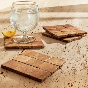 Top Selling Rustic Square Walnut <b>Coasters</b> Custom Wood <b>Coaster</b> for Home Decoration and Water <b>Glass</b> - Product Image 2