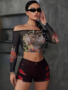 Classic Casual <b>Women's</b> Shorts 2025 Stylish Summer <b>Jeans</b> Shorts for <b>Women</b> Customize Design Distressed Denim Shorts - Product Image 3