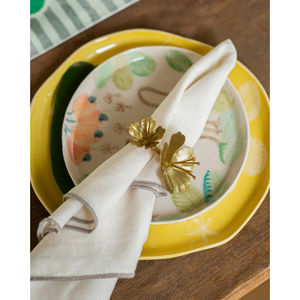 Anneaux de serviette de feuille de Ginkgo de luxe porte-serviettes en métal doré et argenté décor de table élégant pour les mariages et les dîners - Product Image 2