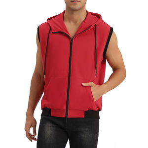 Sudadera con capucha sin mangas con cremallera completa para hombre, sudaderas con capucha de moda para hombre de calidad superior, sudaderas con capucha de algodón pesado personalizadas para hombre 2026 - Product Image 1