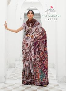Saree de seda pura con estampado Digital para mujer, traje de diseño moderno, venta al por mayor, compras en línea, India - Product Image 2