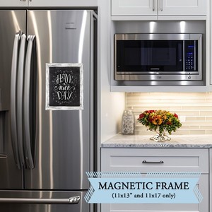 Petit <span class=keywords><strong>tableau</strong></span> noir magnétique en bois pour menu de <span class=keywords><strong>cuisine</strong></span> avec support - Product Image 5