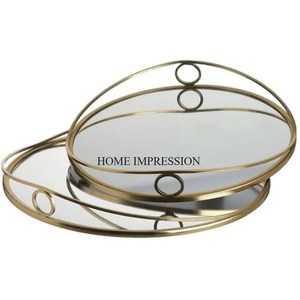 Aspecto atractivo Forma redonda Exclusivo Elegante Diseñador de arte creativo moderno Espejo redondo Bandeja Suministros en precio competitivo - Product Image 6