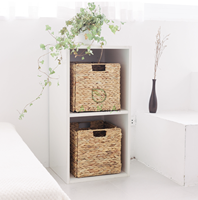 Carré pliant jacinthe d'eau Cube de rangement panier poubelle rectangulaire ménage pliable étagère usage domestique stockage jouets emballé Carton