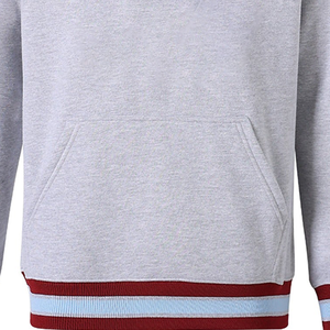 Sudadera con Capucha Kankakee Kays Premium Winter Grey Unisex, 100% Algodón Orgánico, Felpa, Logotipo de Chenilla, Cordones Azules, Luz Roja - Product Image 2