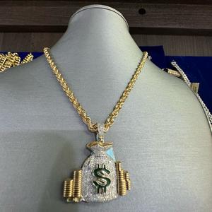 Joyería personalizada hip hop moissanite diamante colgante nombre logo helado colgante - Product Image 1