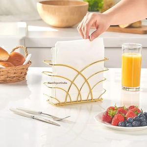 Dernier design moderne Porte-serviettes en fil de fer doré Porte-serviettes Porte-papier de table Bureau à domicile Restaurant Table - Product Image 4