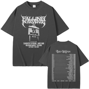 T-shirt Rock Band Falling in Reverse World Tour 2025 – Collection Été Homme Femme Décontracté Oversize Streetwear Coton Vintage - Product Image 5