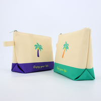 Sac à maquillage personnalisé BSCI avec fermeture éclair, en toile de coton recyclée écologique, pochette pour accessoires, trousse de maquillage avec impression personnalisée