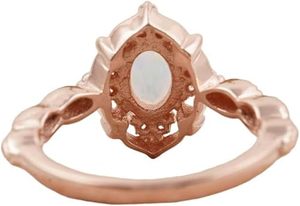 Bague pour femme Opale naturelle CZ Gemstone Octobre Pierre de naissance Fiançailles Mariage Noël Bijoux faits à la main Bague en argent sterling 925 - Product Image 3