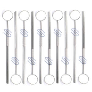 Espejo de boca dental con mango sólido único #5 Instrumento de acero inoxidable de vástago simple para uso dental - Product Image 2