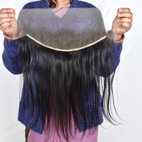 Cheveux naturels ondulés naturels 13*4 HD à fermeture cuticule alignée Cheveux bruts vietnamiens sans perte ni enchevêtrement Faisceaux de cheveux humains à trame noire