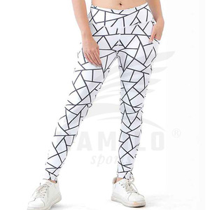 Últimas mallas de Yoga de secado rápido de cintura alta para mujer patrón sólido Cierre de cintura elástica pantalón de servicio OME personalizable - Product Image 1