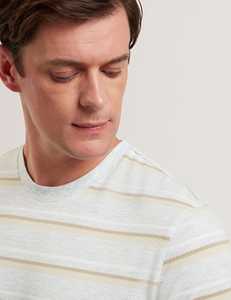 เสื้อยืดคอกลมลายทางสำหรับผู้ชาย, เสื้อยืดคอกลมลายทางสวมใส่สบายแบบคลาสสิกสำหรับใส่ในชีวิตประจำวัน - Product Image 3