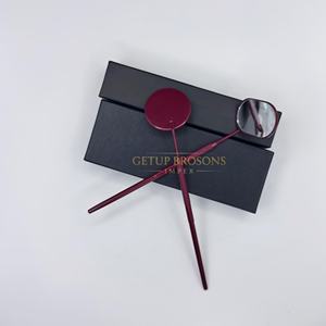 Espejo para Extensión de Pestañas, Espejo de Bolsillo de Acero Inoxidable, Recubrimiento en Polvo Rojo Oscuro, Herramientas de Belleza, Espejo para Pestañas con Logotipo Personalizado, Herramientas de Salón - Product Image 6