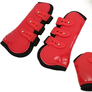 Precio asequible Botas de pierna delantera y trasera de caballo Botas protectoras Juego de protectores de pierna de protección de caballo para equipo ecuestre - Product Image 4