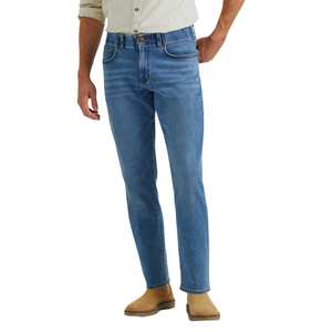 Pantalones vaqueros de pierna cónica de Ajuste Recto de movimiento extremo para hombre, cristal bordado alto, máxima comodidad, denim de invierno oscuro claro para otoño - Product Image 3