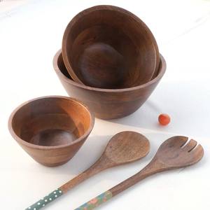 Bol à fruits en bois de manguier peint à la main, écologique, personnalisable, 8 pouces x 8 pouces x 4,0 pouces, passe au lave-vaisselle, léger, durable, pour les fêtes - Product Image 5