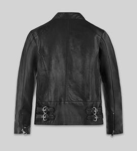 Chaqueta de Cuero Genuino para Hombre, Hecha a Medida al por Mayor, Cuello Alto, Logotipo Frontal, Impermeable, Cortavientos, Ropa de Abrigo de Invierno - Product Image 2