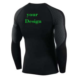 Sublimation <b>Printed</b> Spandex Bjj Quick-dry Men Compression Shirt Top Long Sleeve Sports Baselayer Running Dry Rash Guard - Product Image 3