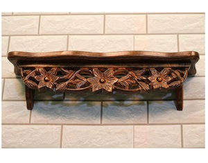 Étagère multifonctionnelle en bois à quatre niveaux, forme polygone traditionnelle, design moderne, grande capacité, pour salon - Product Image 3