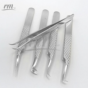 Pince à épiler d'extension de cils en acier inoxydable argenté RMI Pince à cils russe à 90 degrés et à 45 degrés - Product Image 3