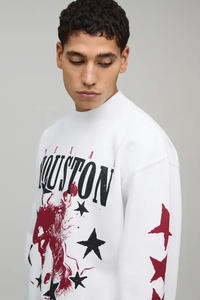Sudadera Blanca con Diseños Bordados Personalizados 2025, Sudadera con Capucha Estampada de Invierno para Hombre, Talla Grande, Transpirable, de Poliéster/Algodón de Punto - Product Image 3
