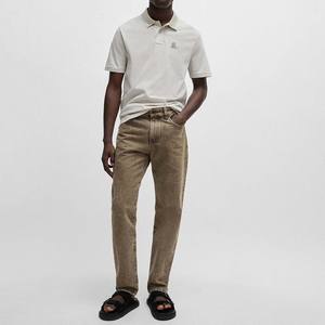 Nueva Camisa Casual para Hombre con Diseño de Logotipo Frontal Personalizado, Corte Regular, 100% Fibra de Bambú, Tejido Jersey Transpirable, Manga Corta, Color Sólido - Product Image 1