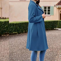 Servicios OEM: Abrigo Largo Casual Grueso de Lana para Mujer, Transpirable, Ropa de Invierno, Botones de Cuerno, Relleno de Fibra de Poliéster y Piel de Visón