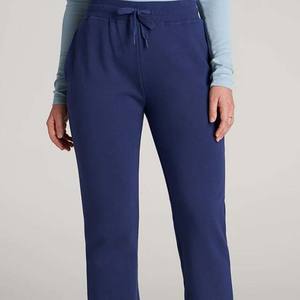 Pantalones Deportivos de Invierno para Mujer, Mezcla de Poliéster/Algodón, Logotipo Personalizado Serigrafiado, Tejido Grueso, Cintura Media, Color Azul Marino - Product Image 5