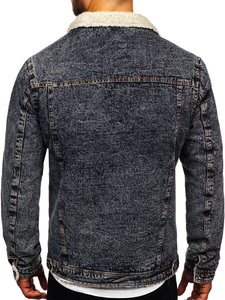 2026 <b>Custom</b> Design <b>Denim</b> Winter Warm Thickened <b>Jacket</b> Wholesale Street Wear Fashion <b>Denim</b> Winter <b>Jacket</b> Mens OEM Serviced - Product Image 2