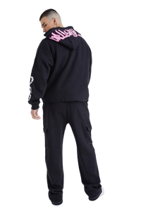 Sweat à capuche et pantalon évasé de haute qualité couleur jaune ensemble deux pièces hommes personnalisé surdimensionné broderie Patch survêtement évasé pour hommes - Product Image 4