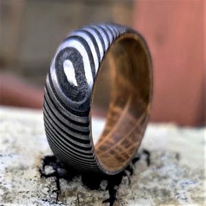 Anillo de Boda y Compromiso Unisex de Acero de Damasco Hecho a Mano, Ecológico, Sostenible, Diseño Personalizado OEM DIY - Product Image 5