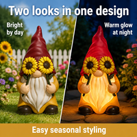 Statue de gnome tournesol résistante aux intempéries, décor résistant à la décoloration pour pelouse, patio, véranda, balcon et décoration de ferme