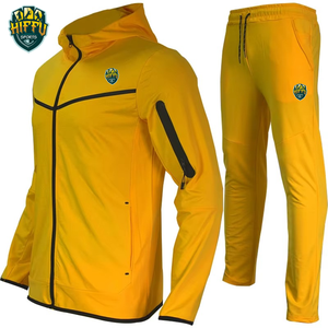 Men's Two Piece Hoodie 100% Cotton Solid Digital Printing Breathable Quick Dry Fleece Lining Winter Tracksuit High Quality - Product Image 6