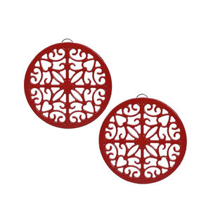 Nouveaux sous-plats en métal antique en fonte couleur verte revêtus de poudre pour ustensiles de cuisine ustensiles de salle à manger utiliser des sous-plats disponibles à bas prix - Product Image 4