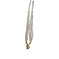 Collier élégant classique géométrique en perles naturelles faites à la main, chaîne en corde perlée, Moti Mala, bijoux de mode unisexe au design élégant