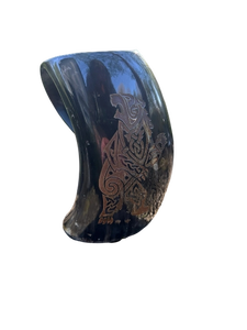 Haute qualité 100% authentique Viking guerrier bière corne tasse à la main gravé à la main haute qualité religieux fait Al Wahab outre-mer - Product Image 5