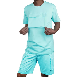 Fabricant OEM d'ensemble pour hommes pour extérieur vêtements de mode en polyester manteau à séchage rapide personnalisé pour hommes veste en duvet épaisse ensemble pour hommes de grande taille - Product Image 1