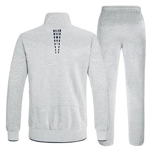Survêtements de jogging athlétiques décontractés pour hommes 2 pièces ensembles d'échauffement de sueur à fermeture éclair grande taille pour l'hiver - Product Image 6