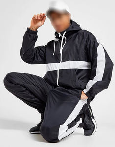 Survêtement coupe-vent imperméable pour hommes Veste d'hiver à capuche et fermeture éclair Pantalon de pluie à séchage rapide Vente en gros Coupe-vent à séchage rapide Piste - Product Image 3