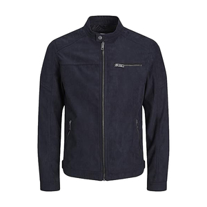 แจ็กเก็ตนักขี่จักรยานหนังผู้ชายสีดำเจ็ทออกแบบได้ตามต้องการฤดูใบไม้ร่วง2025 - Product Image 1