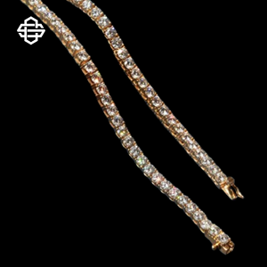 สร้อยคอโซ่เทนนิสสไตล์ฮิปฮอปมอสซาไนท์สำหรับผู้ชายเพชรเจียระไนทรงกลม925เงินสเตอร์ลิงสีทองหรูหราเครื่องประดับแร็ปเปอร์ - Product Image 3