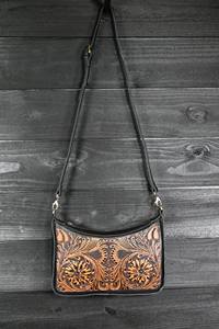 Handmade Genuine Leather Western Style Crossbody Purse and Shoulder Handbag <b>Set</b> Waterproof Vintage Zipper Closure for <b>Travel</b> - Product Image 6