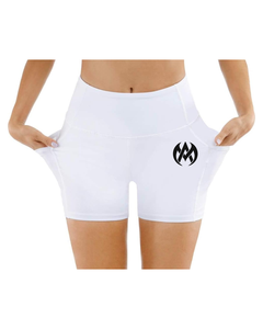 Pantalones cortos de entrenamiento de cintura alta para mujer diseñados para la transpirabilidad cuentan con una división de delfín y cintura elástica para descansar o hacer yoga - Product Image 1