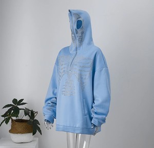 Sweat à capuche à manches longues pour homme, 50 coton, 50 Polyester, imprimé, surdimensionné, noir, vente en gros - Product Image 3