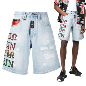 Low Moq Denim Fabricantes Alta calidad Custom Distressed Dark Half Oversized Jean Shorts Vintage Washed Baggy - Product Image 2