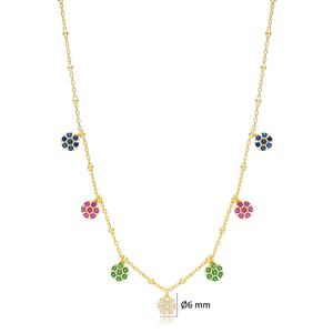 Coloré Fleur Conception Dainty Shaker Collier Turc En Gros À La Main 925 Bijoux En Argent Sterling - Product Image 3