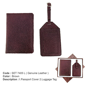 Logo personnalisé cadeau d'affaires ensemble en cuir véritable passeport couverture étiquette de bagage disponible ici! Porte-clés et mousquetons promotionnels - Product Image 4